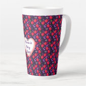 Custom and personalized Cute Cherry Butterfly  Milchtasse (Rechte Ecke)