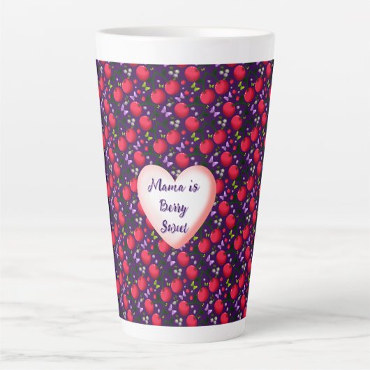 Custom and personalized Cute Cherry Butterfly  Milchtasse (Vorderseite)