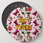 Custom and personalized floral Butterfly pattern  Button (Vorne & Hinten)