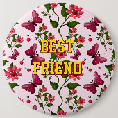 Custom and personalized floral Butterfly pattern  Button (Vorderseite)