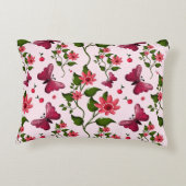 Custom and personalized floral Butterfly pattern  Dekokissen (Rückseite)