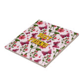 Custom and personalized floral Butterfly pattern  Fliese (Seite)