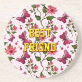 Custom and personalized floral Butterfly pattern  Getränkeuntersetzer (Vorne)