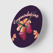 Custom and personalized floral Butterfly Pattern  Runde Wanduhr (Winkel)