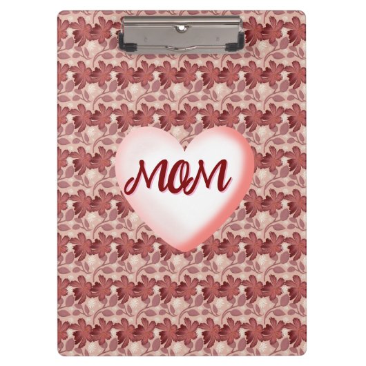 Custom and personalized floral gift for Mom Klemmbrett (Vorderseite)