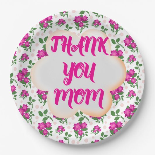 Custom and personalized floral pattern  pappteller (Vorderseite)