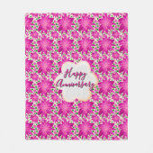 Custom and personalized pink floral  fleecedecke (Vorderseite)