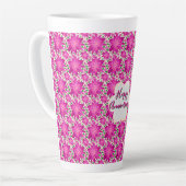 Custom and personalized pink floral  milchtasse (Linke Ecke)