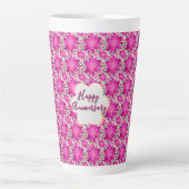 Custom and personalized pink floral  milchtasse (Vorderseite)
