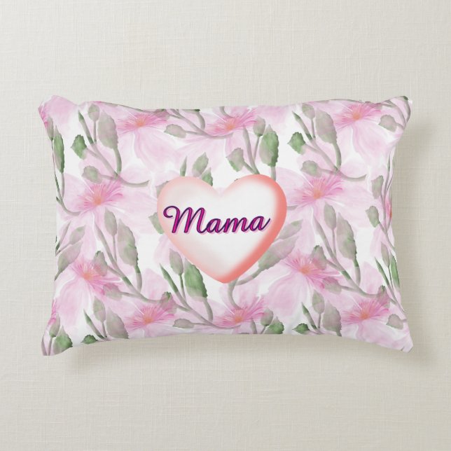 Custom and Personalized  watercolor floral gift  Dekokissen (Vorderseite)