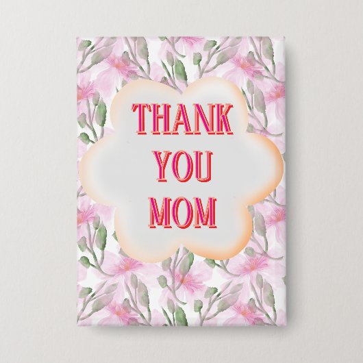 Custom and Personalized watercolor floral pattern  Button (Vorderseite)