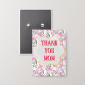 Custom and Personalized watercolor floral pattern  Button (Vorderseite/Rückseite)