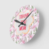 Custom and Personalized watercolor floral pattern  Runde Wanduhr (Winkel)