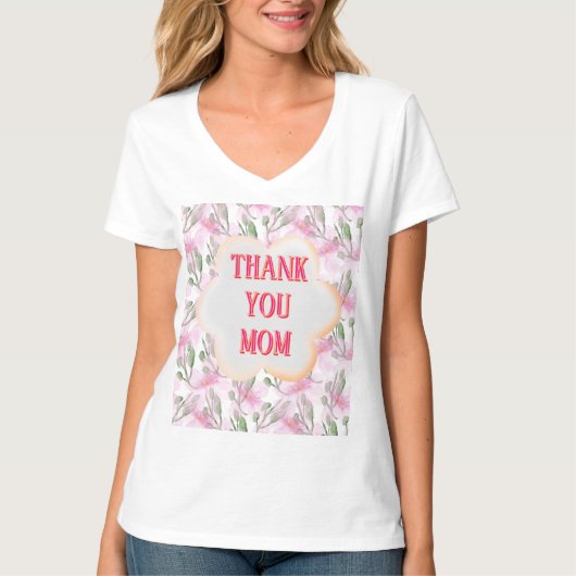 Custom and Personalized watercolor floral pattern  T-Shirt (Vorderseite)