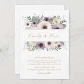 Custom Anemone Bouquet Wedding Einladung (Vorne/Hinten)