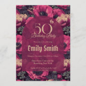 Custom Anemones Fantasy Boho Birthday Einladung (Vorderseite)