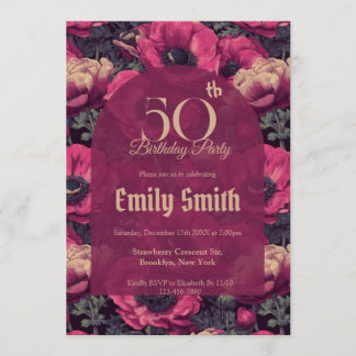 Custom Anemones Fantasy Boho Birthday Einladung