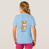 Custom Angel Dog T - Shirt für Mädchen (Schwarz voll)