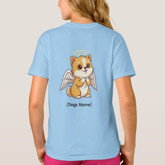 Custom Angel Dog T - Shirt für Mädchen (Rückseite)