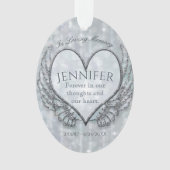 Custom Angel Heart and Wings Memorial Ornament (Vorderseite)