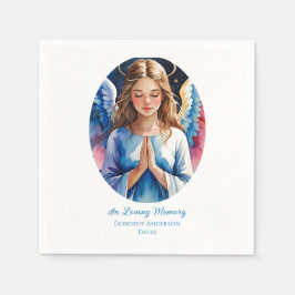 Custom Angel Memorial Paper Napkins Serviette