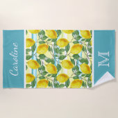Custom Angesagt Tropical Summer Lemons Fruchtmuste Strandtuch (Vorderseite)