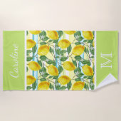 Custom Angesagt Tropical Summer Lemons Fruchtmuste Strandtuch (Vorderseite)