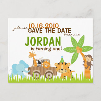 Custom Animal Safari Save the Date Ankündigungspostkarte