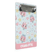 Custom Anime Kawaii with Hearts and Star Mini Klemmbrett (Schrägansicht)