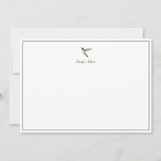 Custom Anna's Hummingbird Note Card Mitteilungskarte (Vorderseite)
