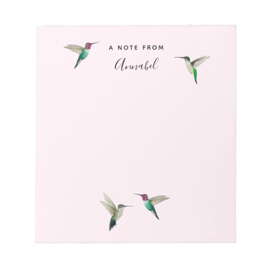 Custom Anna's Hummingbirds Notizblock (Vorderseite)