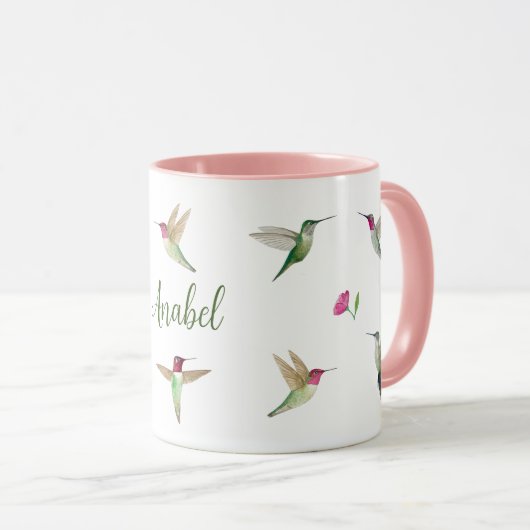 Custom Anna's Hummingbirds Tasse (VorderseiteRechts)