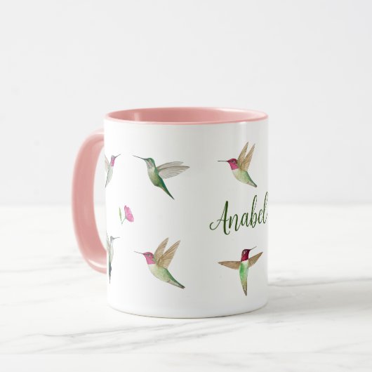 Custom Anna's Hummingbirds Tasse (Vorderseite Links)