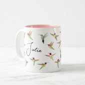 Custom Anna's Hummingbirds Tone Coffee Tasse (Vorderseite Links)