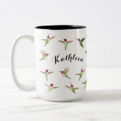 Custom Anna's Hummingbirds Zweifarbige Tasse (Links)