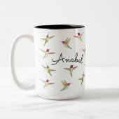 Custom Anna's Hummingbirds Zweifarbige Tasse (Links)