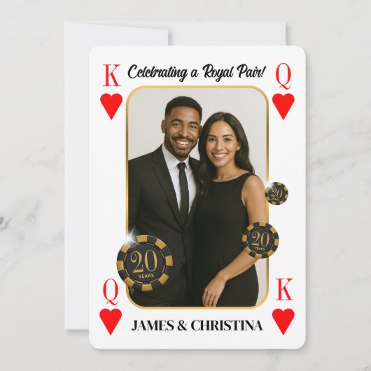 Custom Anniversary Einladung, Poker Casino Party Einladung (Vorderseite)