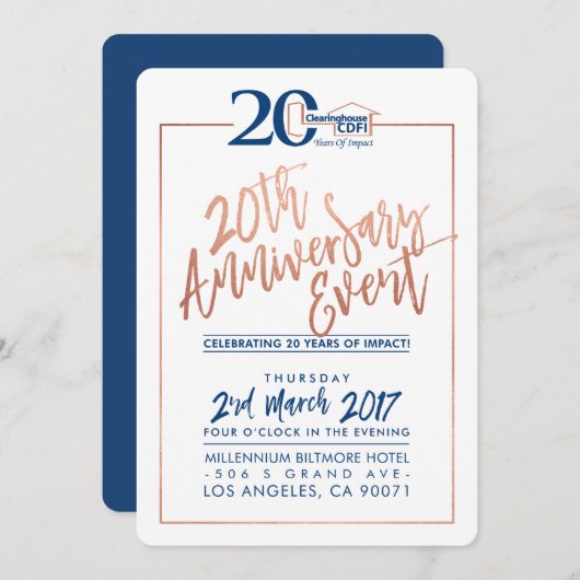 CUSTOM ANNIVERSARY PARTY INVITE Corporate Marine 2 Einladung (Vorne/Hinten)