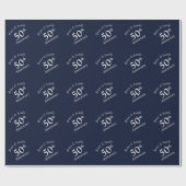 Custom Anniversary stylish und schicke Marine blau Geschenkpapier (Flach)