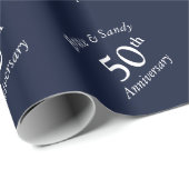 Custom Anniversary stylish und schicke Marine blau Geschenkpapier (Rolleneckpunkt)