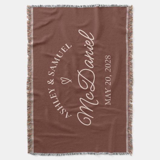 Custom Anniversary Woven Blanket Gift for Couples Decke (Vorderseite Vertikal)