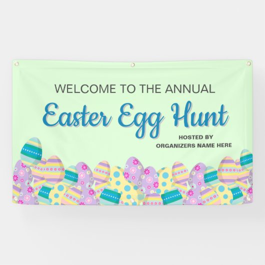 Custom Annual Easter Easter Hunt Colorful Banner (Horizontal)