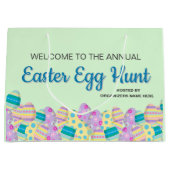 Custom Annual Easter Easter Hunt Colorful Banner Große Geschenktüte (Vorderseite)