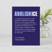 Custom Anti ICE Political Postcard Feiertagskarte (Stehend Vorderseite)