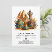 Custom Antikes Ägypten Moderne Pyramiden Geburtsta Einladung (Stehend Vorderseite)