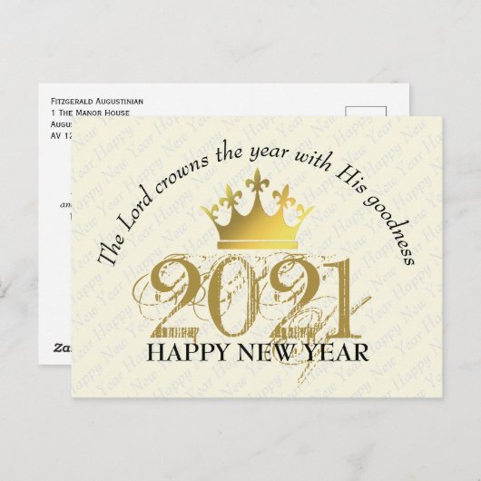 Custom ANY YEAR The Lord Crowns | New Year Postkarte (Vorne/Hinten)