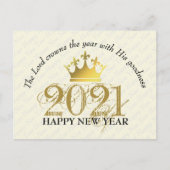 Custom ANY YEAR The Lord Crowns | New Year Postkarte (Vorderseite)