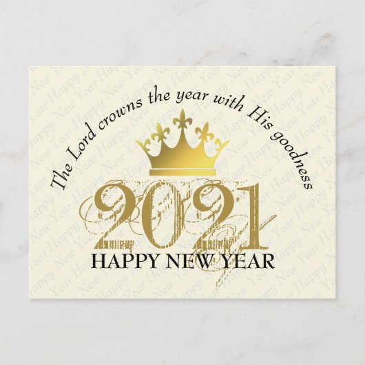 Custom ANY YEAR  The Lord Crowns | New Year Postkarte (Vorderseite)