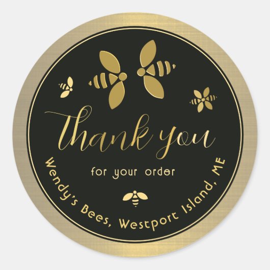 Custom Apiary Vielen Dank für Ihre Bestellung Litt Runder Aufkleber (Vorderseite)