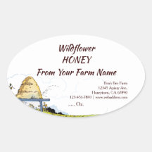 Custom Apiary Vintag Beehive and Clouds Honey